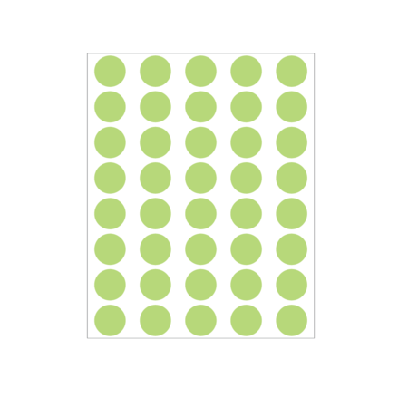 NEVS 1/2" Color Coding Dots Lime - Sheet Form DOT-12M Lime